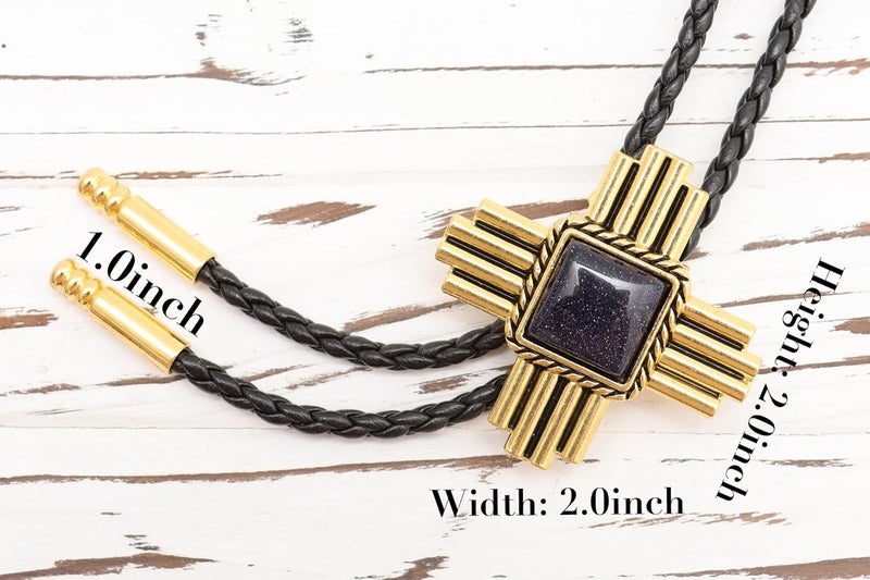 Wentur Stone Bolo Ties for Men Western - Vintage Cowboy Bolo Tie for Women Western Costume Accessories - Image 3